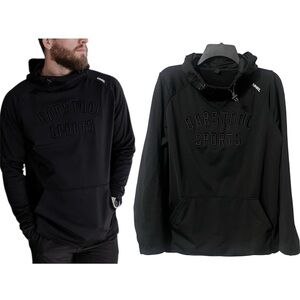 UNRL X Barstool Sports Crossover Hoodie Embroidered Spellout Size Medium Mens